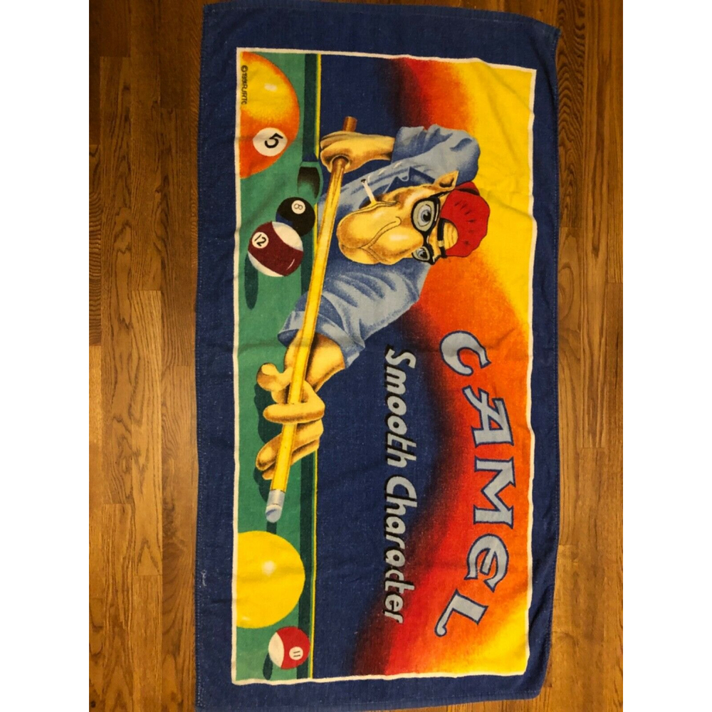 Vintage 1991 Camel Cigarettes smooth character Beach towel. 48X29